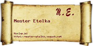 Mester Etelka névjegykártya